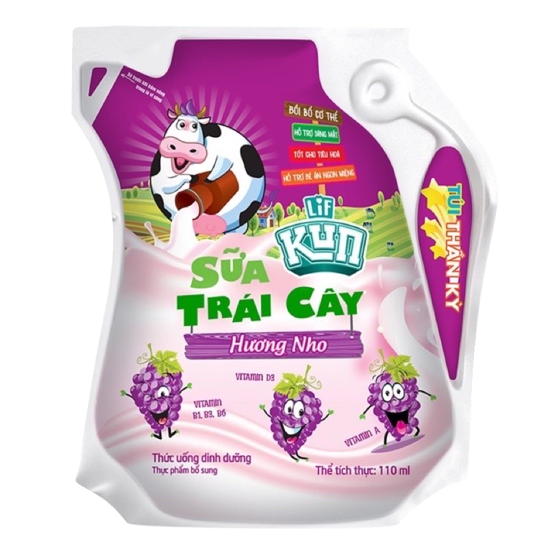 Thùng 24 Bịch Sữa Chua Tiệt Trùng Kun 110ml/Bịch
