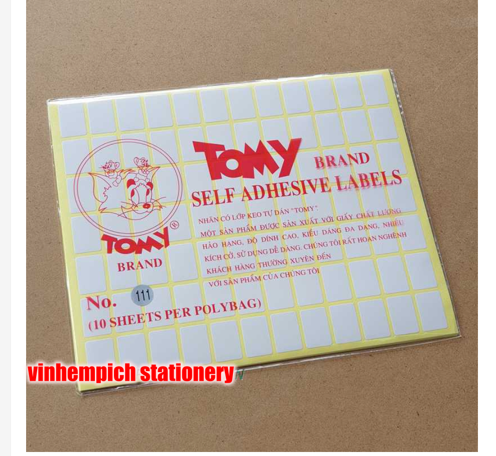 Xấp 10 tờ Nhãn có lớp keo tự dán Tomy A5 99 100 101 102 103 104 105 106 107 108 109 110 111 112