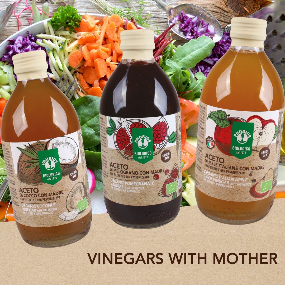 Giấm táo / giấm lựu / giấm dừa hữu cơ probios 500ml