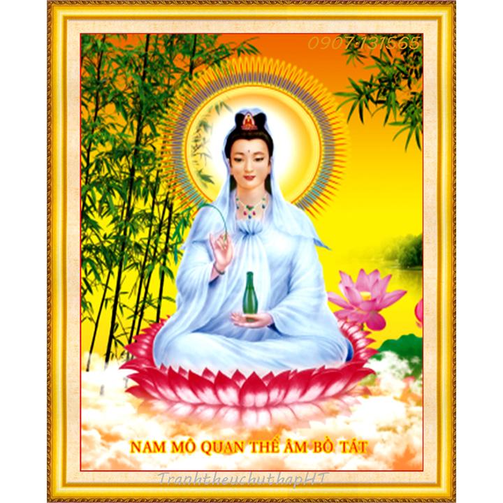 [HCM]Tranh đính đá Phật bà LV371 - tự đính