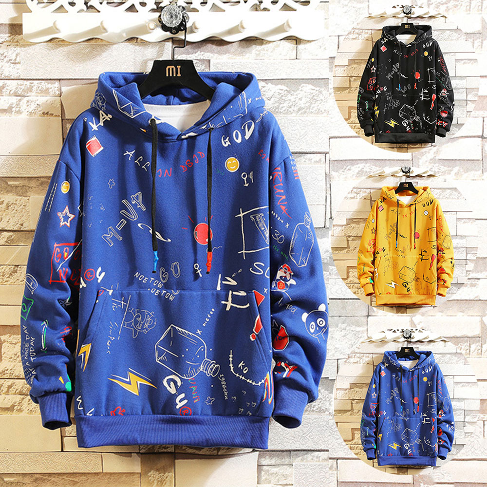 Áo Hoodies Nỉ Nam Có Mũ Trùm Đầu Phối Hình Vẽ Độc Đáo Phong Cách Hàn Quốc Thời Trang 2024 FASHION4MENHCM AO TOP NAM 90000173