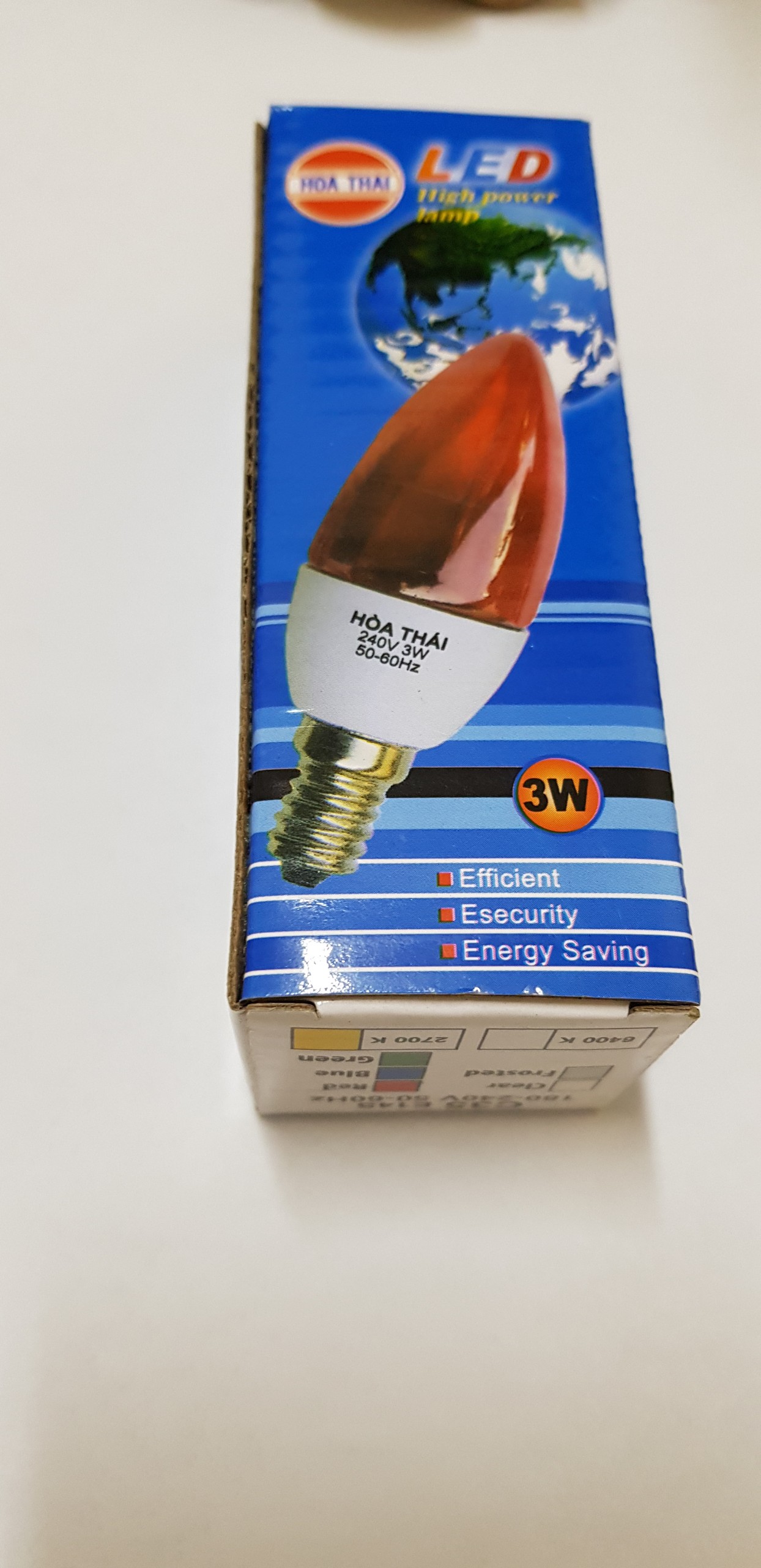 [HCM]Bóng Led nến 3W- màu đỏ