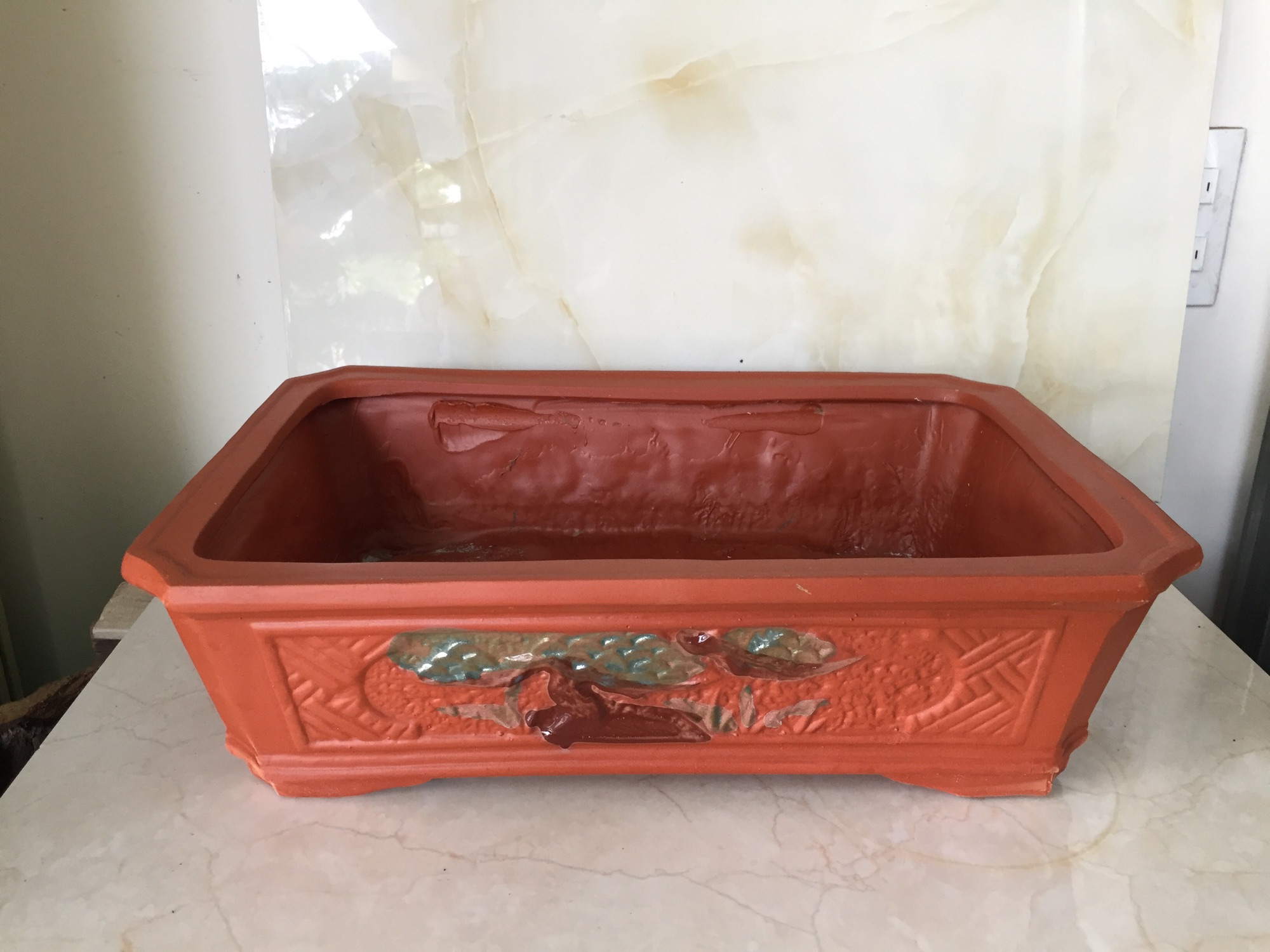 Chậu đất nung bonsai chữ nhật ( size 2)