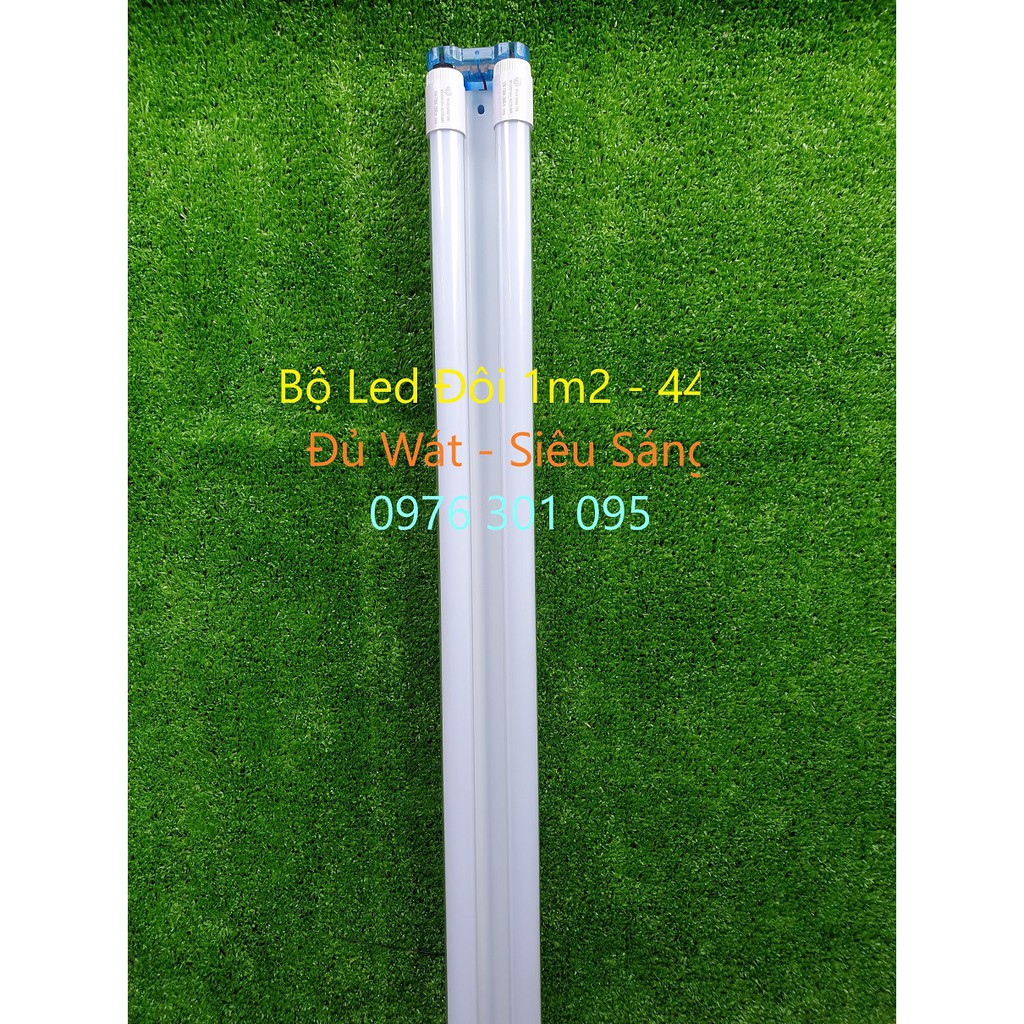 Bộ Led Đôi 1M2 - 44W (Đủ Wát) - (1 Máng Led & 2 Bóng 22W) - Đèn Led Thiên Vân