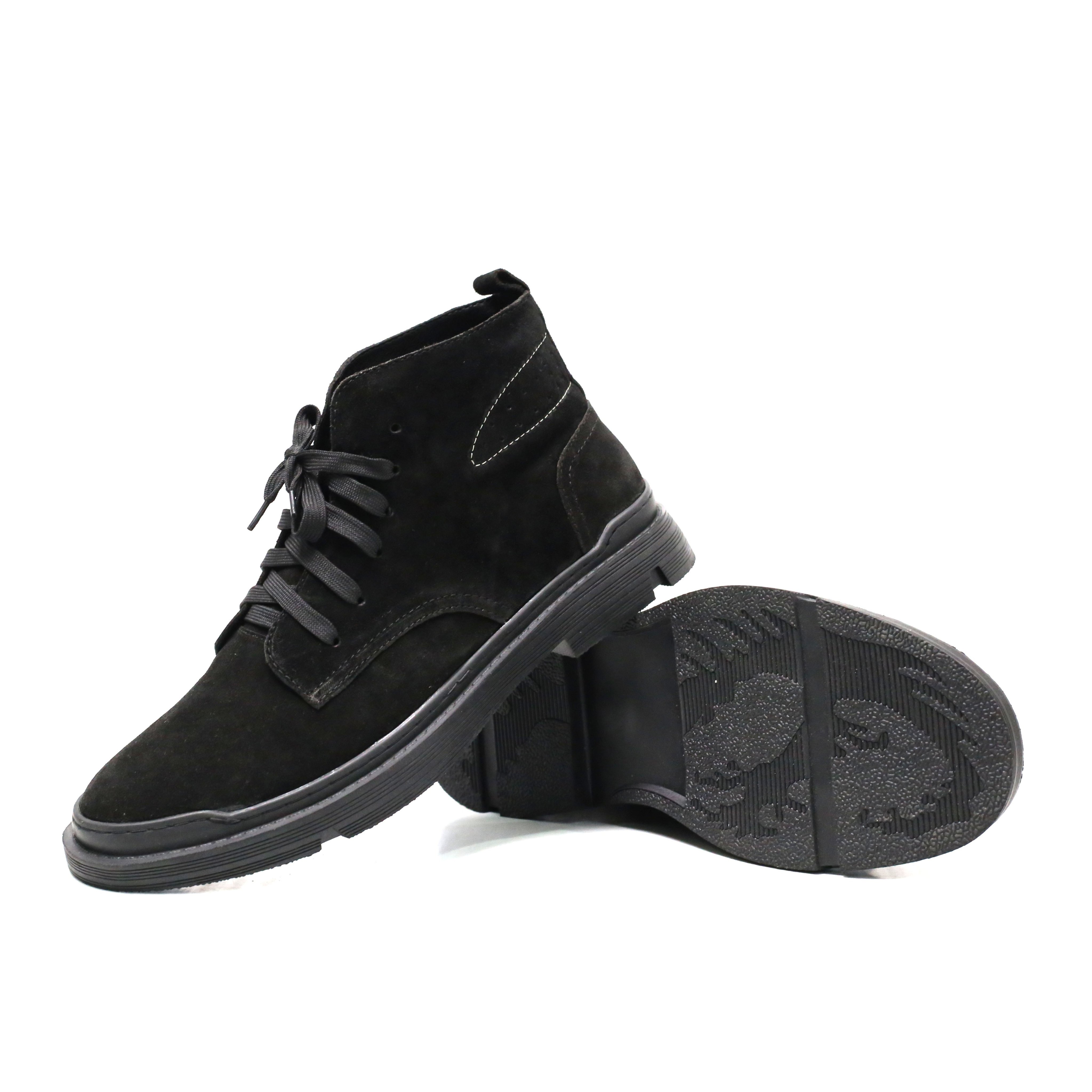 Giày boots da lộn INICHI G1128 cổ lửng có may đế