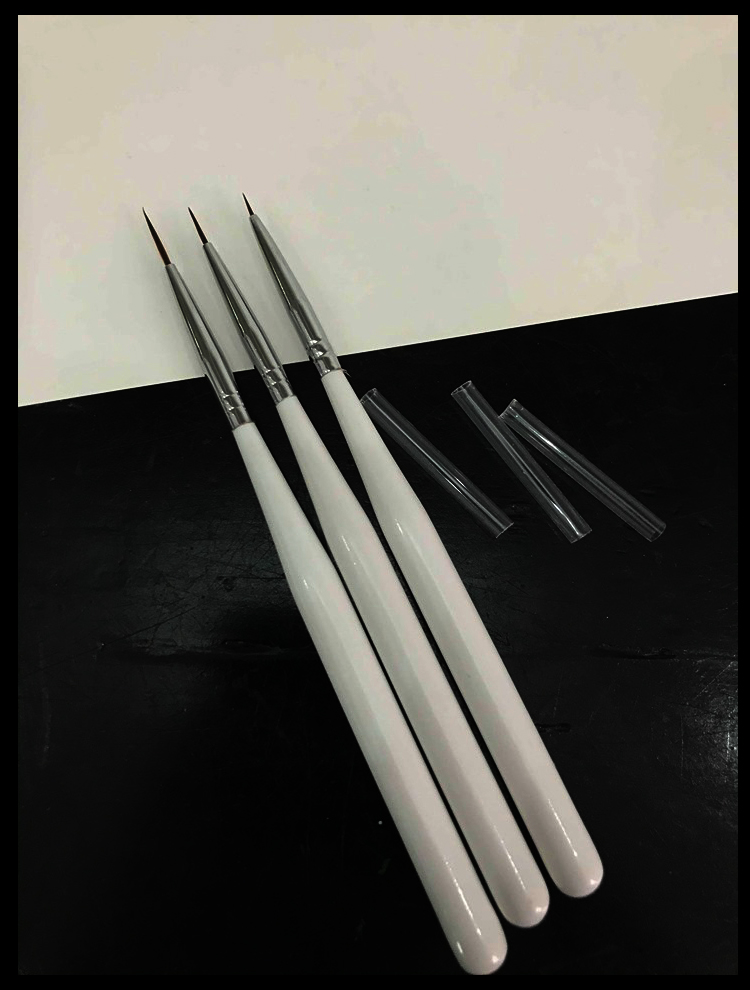 CỌ TỈA VẼ MÓNG NAIL MÀU TRẮNG - CỌ VẼ NAIL NÉT NHỎ - BỘ CỌ 3 CÂY NÉT NHỎ CHUYÊN VẼ NAIL