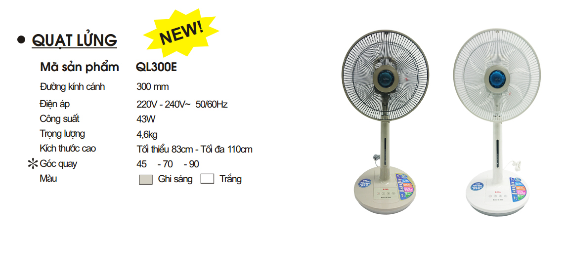 Quạt lửng QL-300E LiOA