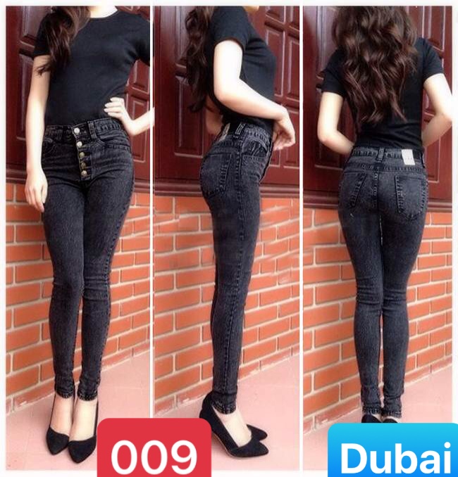 QUẦN JEAN NỮ CHẤT BÒ XÁM MUỐI TIÊU 5 CÚC KIỂU MỚI LƯNG CAO NÂNG MÔNG 2023 DB-009 - DUBAI FASHION