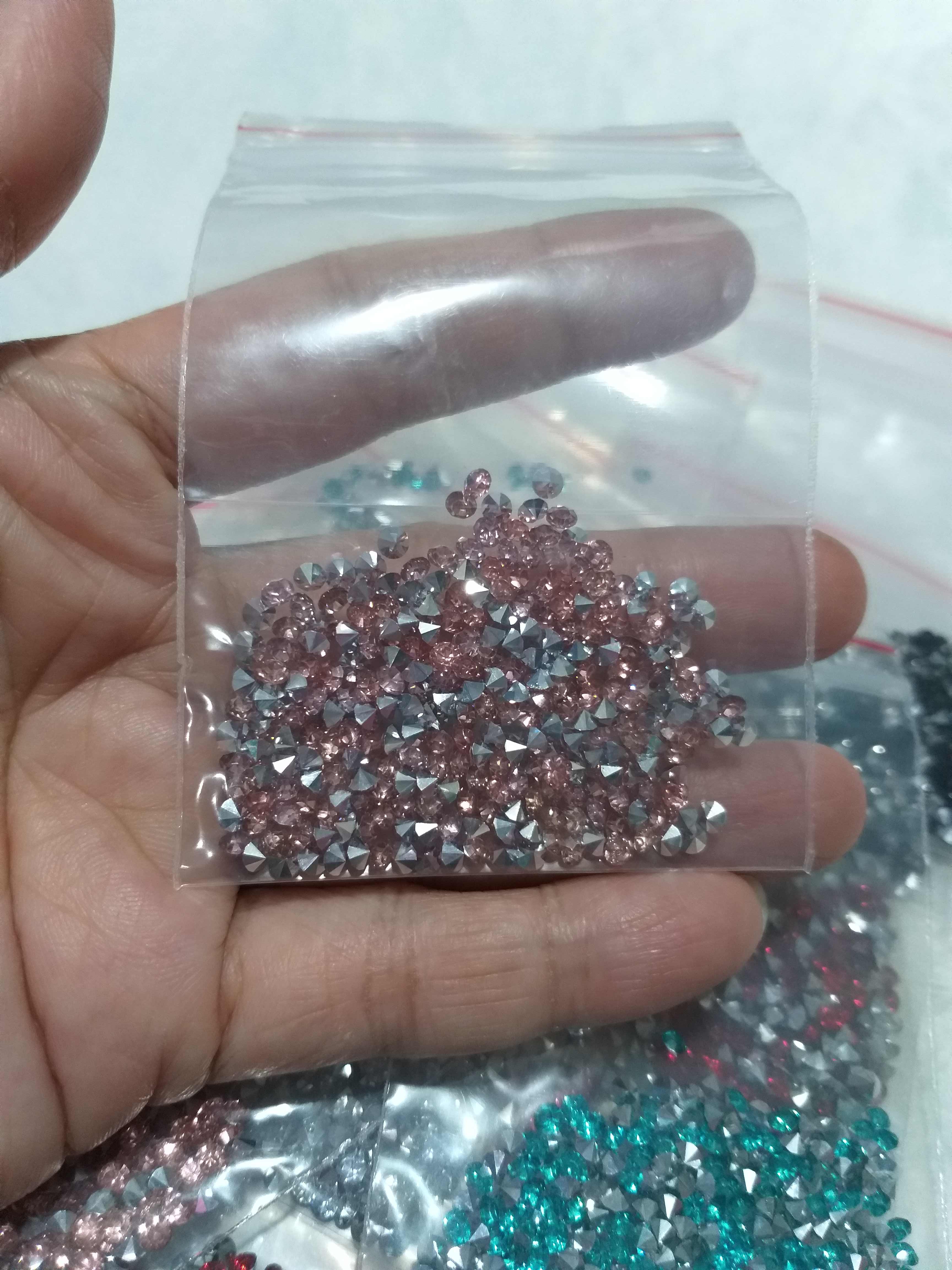 Đá chân ngọn trang trí móng 3mm (hồng nhạt)
