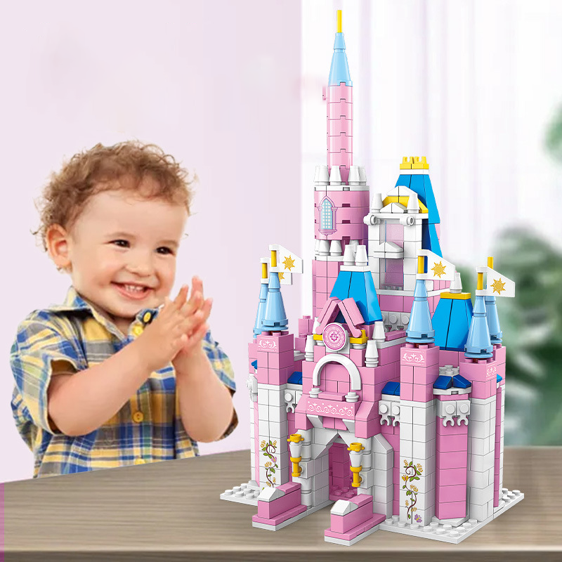 1000 Chi Tiết- Đồ chơi lắp ráp lego Lâu đài công chúa màu hồng, Mô hình lắp ráp/ bộ xếp hình lâu đài siêu đẹp đồ chơi lego cho bé gái