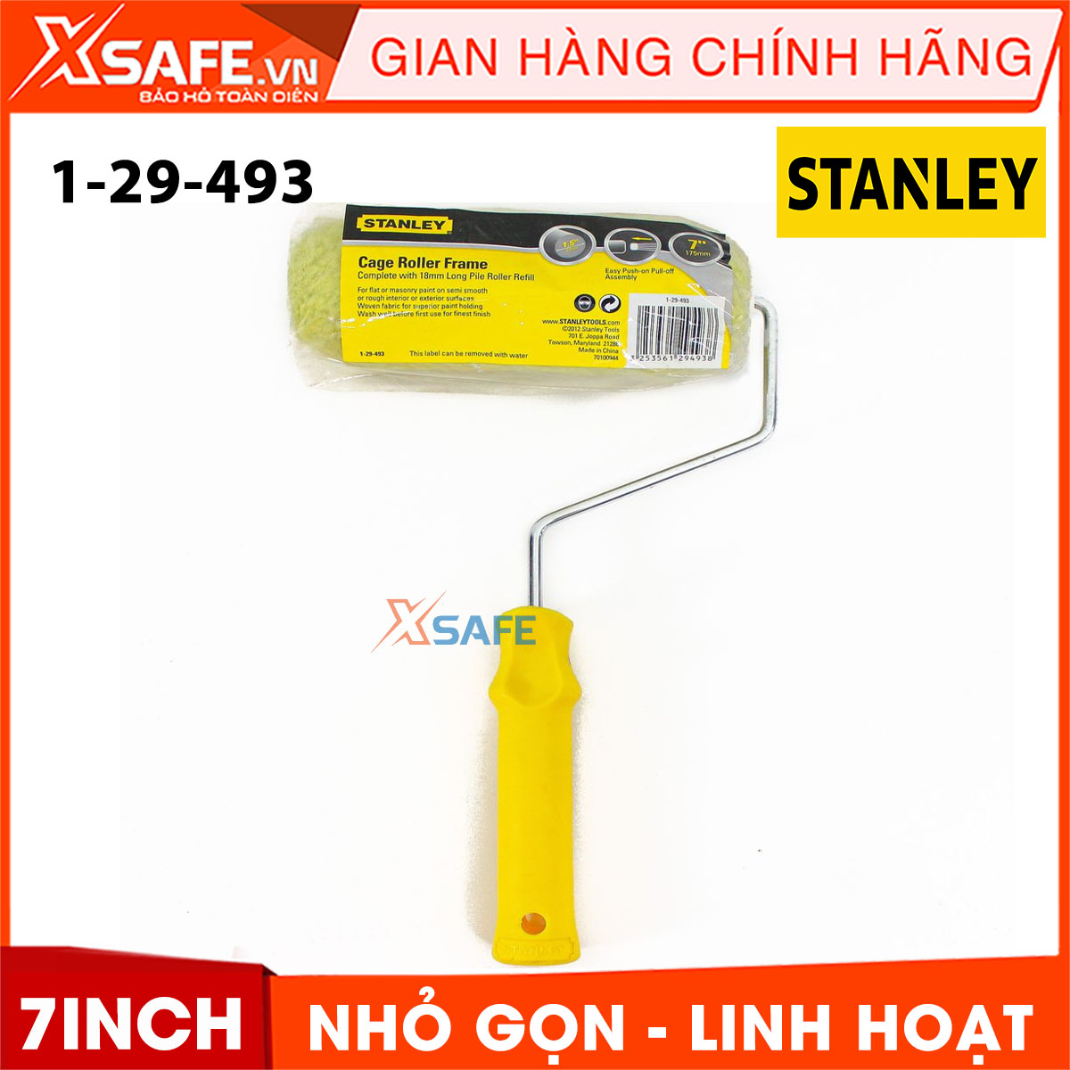 Paint Roller Stanley 1-29-493 7 inch. Paint Roller Stanley Design compact and flexible, cotton roller material fabric cotton soft absorbent paint good help paint out đều, roller for fast and smooth,--product genuine xsafe