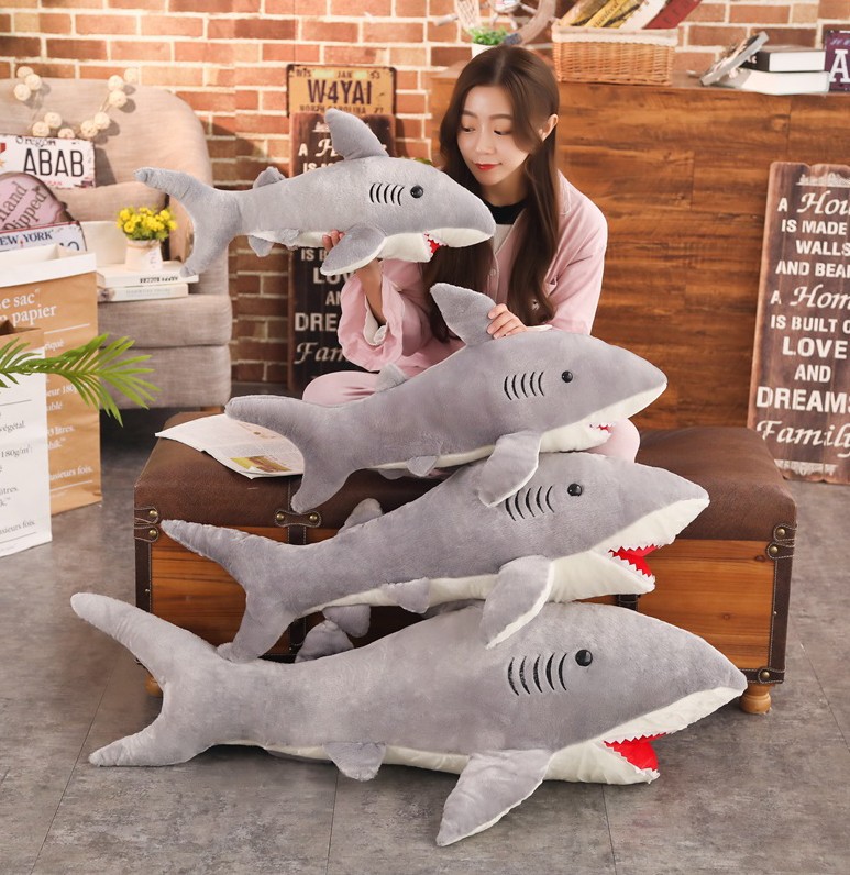 GẤU BÔNG CÁ MẬP 50CM ĐỒ CHƠI CÁ MẬP NHỒI BÔNG CAO CẤP CHO BÉ
