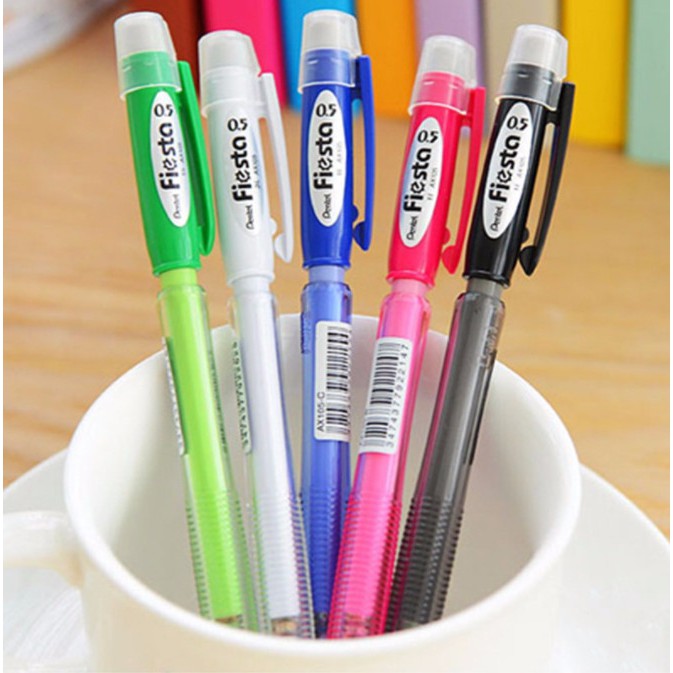 Chì bấm pentel fiestal có gôm - bút chì kim pentel ax105 0.5mm