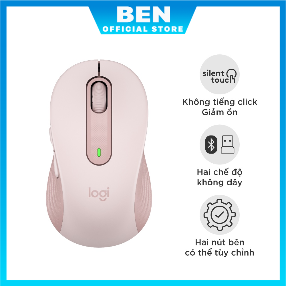 Chuột không dây bluetooth Logitech Signature M650 - Cuộn SmartWheel, giảm ồn, các nút có thể tùy chỉnh