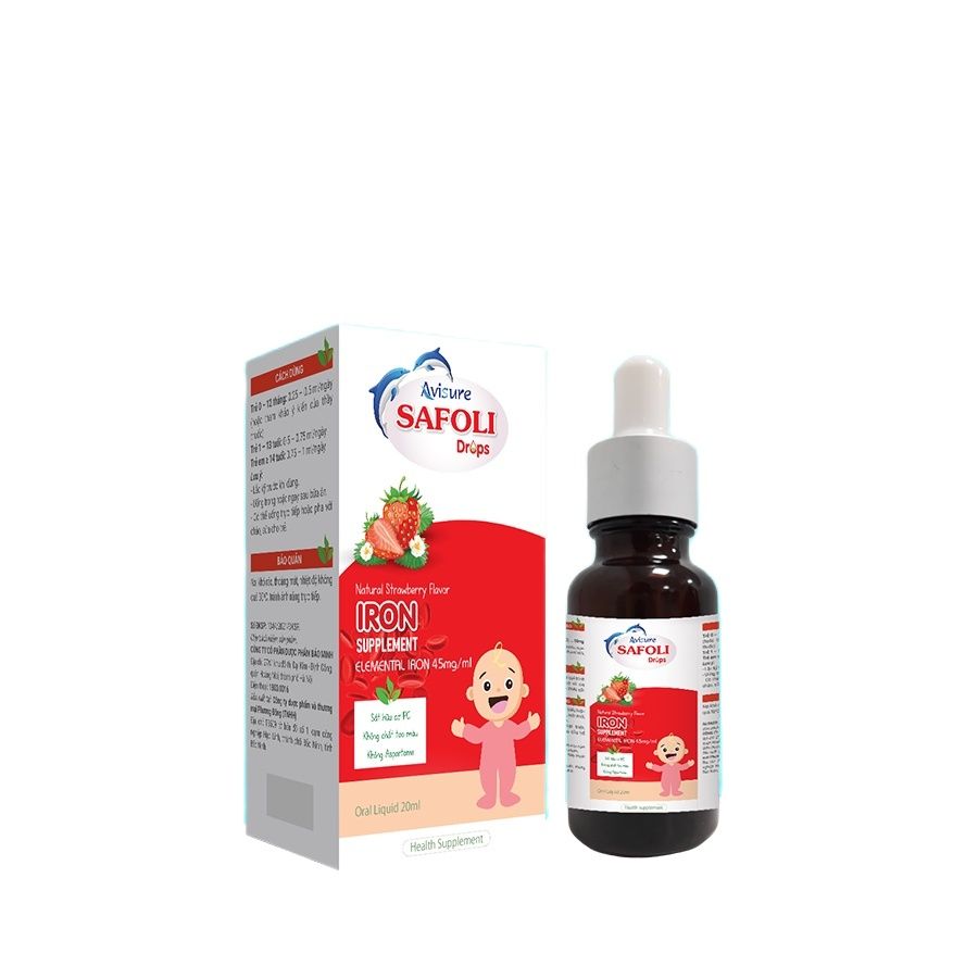 Sắt Avisure Safoli Drops hữu cơ dành cho bé 20ml