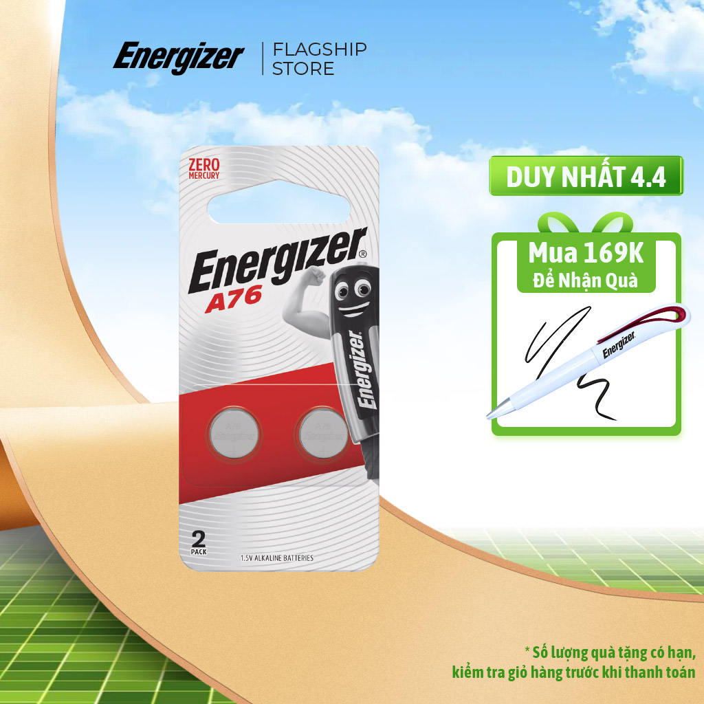 Pin Cúc Áo Energizer A76 BP2 - Vỉ 2 Viên