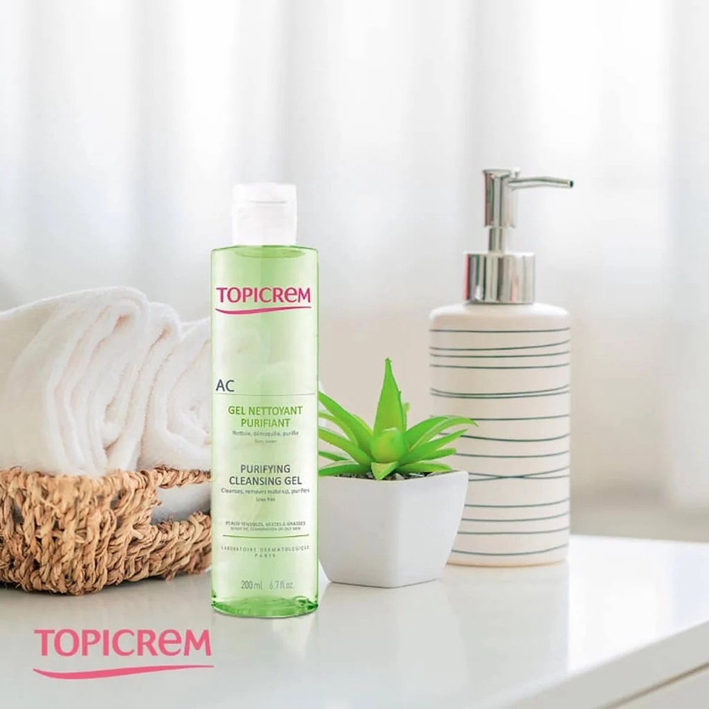 Gel rửa mặt TOPICREM Purifying Cleansing Gel [200ml] - Sữa rửa mặt Topicrem cho da dầu