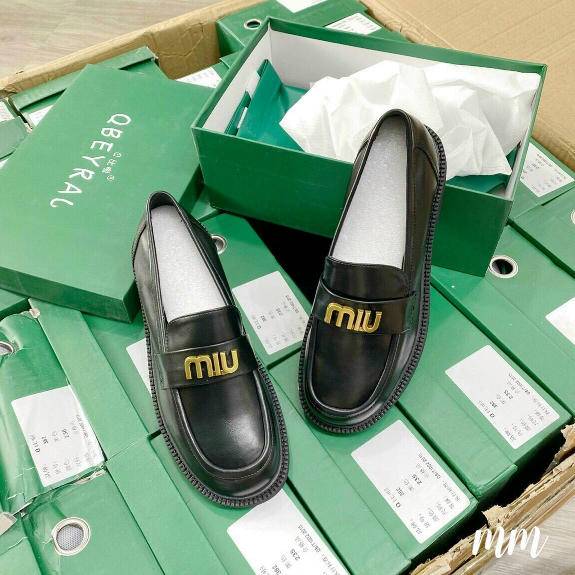Giày tây nữ moca Miuu miu, giầy đốc (hàng Qc cao cấp fullbox kèm video va ảnh thật)