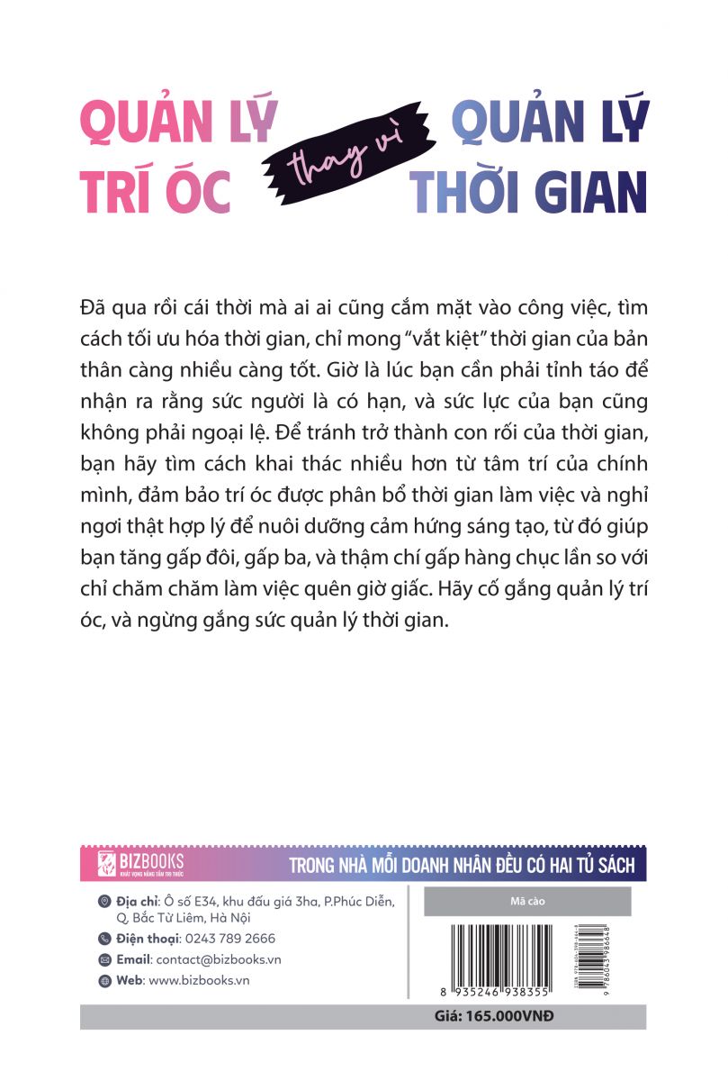 Sách - Quản Lý Trí Óc Thay Vì Quản Lý Thời Gian