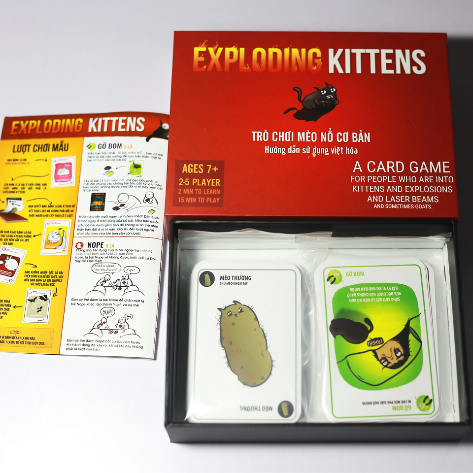 [Nhập RS0822 giảm 30k cho đơn 99k][Việt hóa] Mèo Nổ hộp cứng TOP BOARDGAME - Exploding Kittens BoardGame