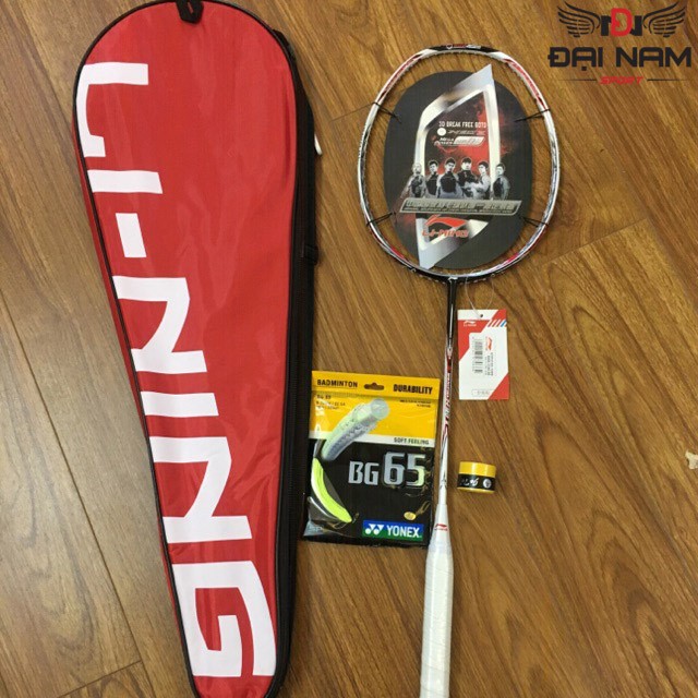 Vợt cầu lông lining khung carbon siêu bền đẹp căng cước sẵn + tặng kèm bao đựng vợt