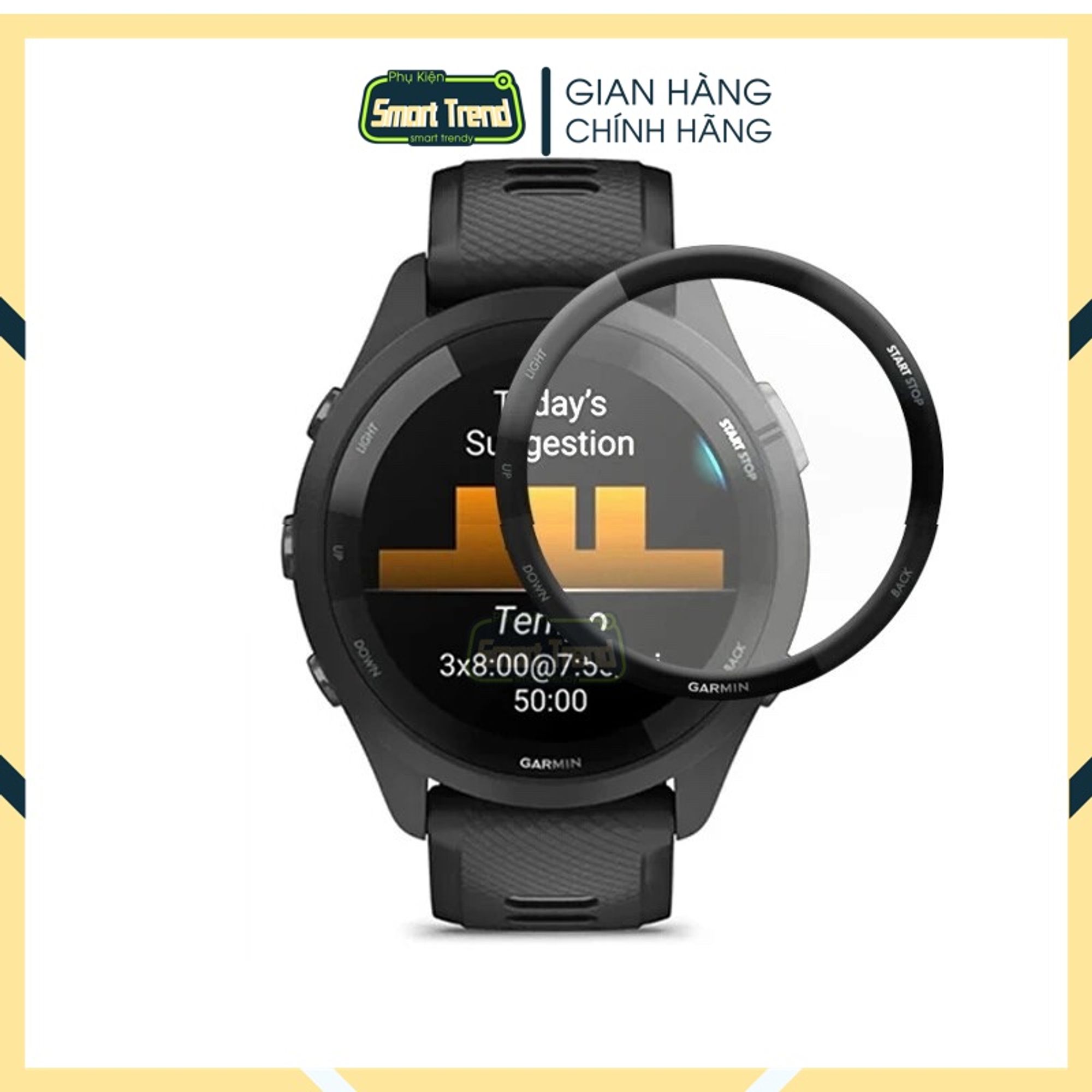 Miếng dán kính cường lực full màn đồng hồ thông minh garmin forerunner 255 255s 265 265s 955 965 pmma