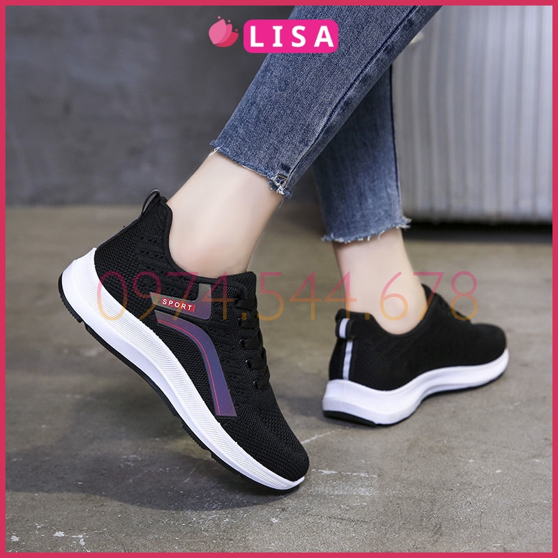 Giày Chạy Bộ, Giày Thể Thao Nữ Cổ Thấp Phối Lưới Thoáng Khí Kiểu Dáng Năng Động, Lisa M82