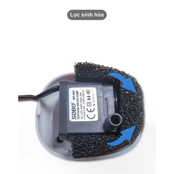 Bộ lọc bể rùa sobo mực nước thấp WP-08H