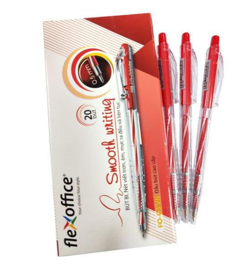 Hộp 20 Cây Bút Bi Thiên Long Flexoffice FO-03/VN ( Xanh, Đỏ, Đen )