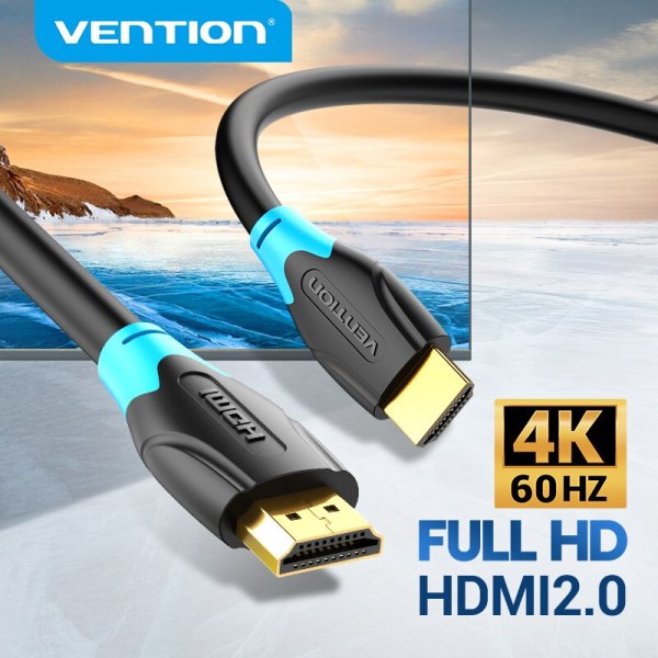 【COD】Vention dây cáp HDMI 2.0 4K High Speed HDMI Male to Male 2.0 Cable Monitor Video Cable with 3D 4K 60Hz for HDTV LCD Projector Laptop PS3 PS4 Switch HD ARC HDMI Cable