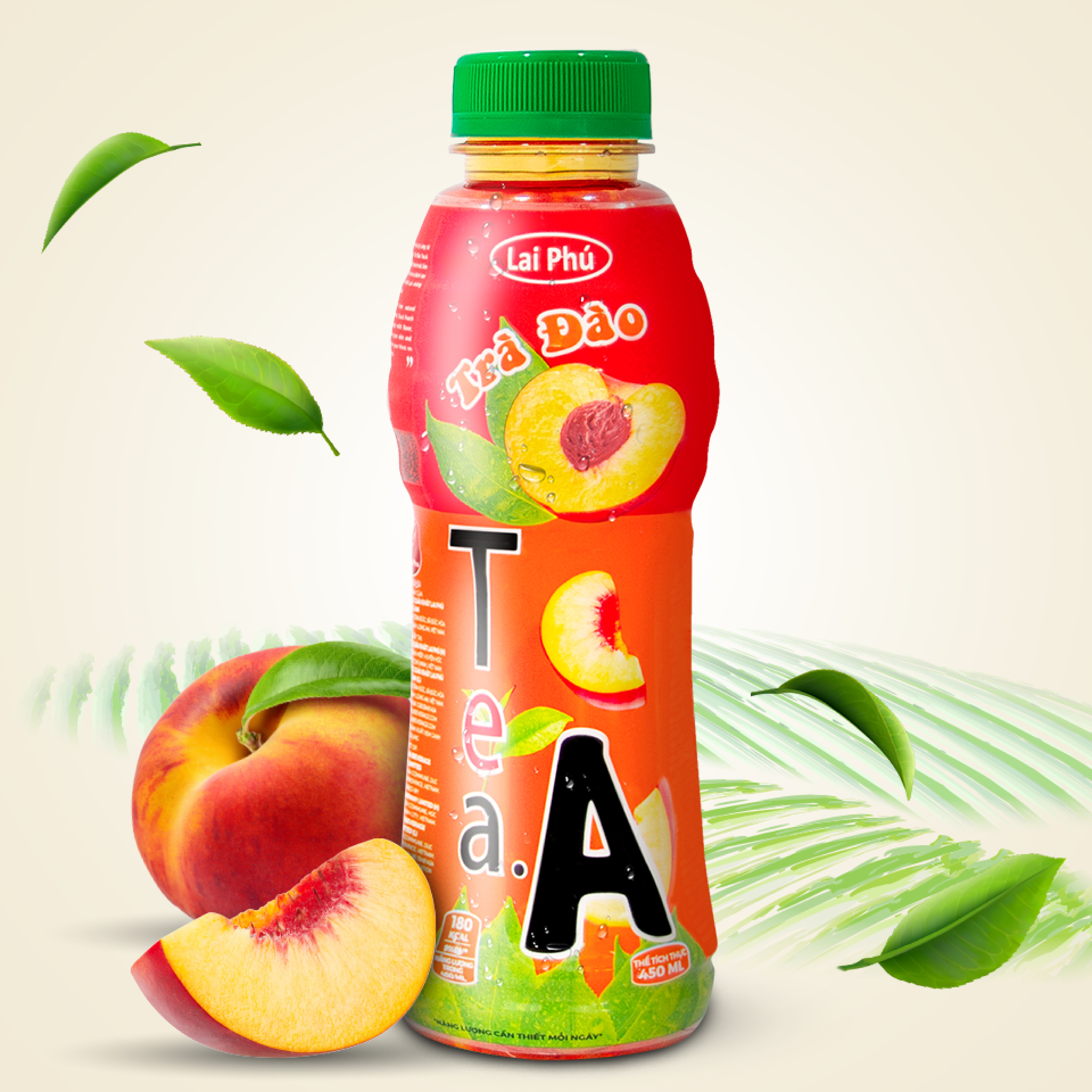 Trà Đào Tea.A chai 450ml (Thùng 24 chai)
