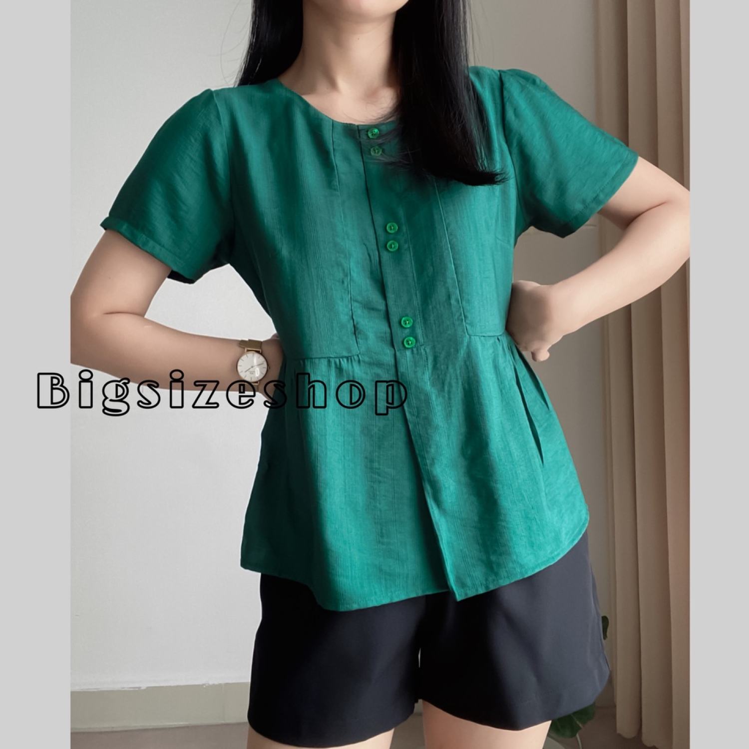 (50 - 90 KG) ÁO XANH BB, CHẤT LỤA XƯỚC THOÁNG MÁT, FORM DÁNG THOẢI MÁI, CHE EO VÀ BỤNG CỰC TỐT