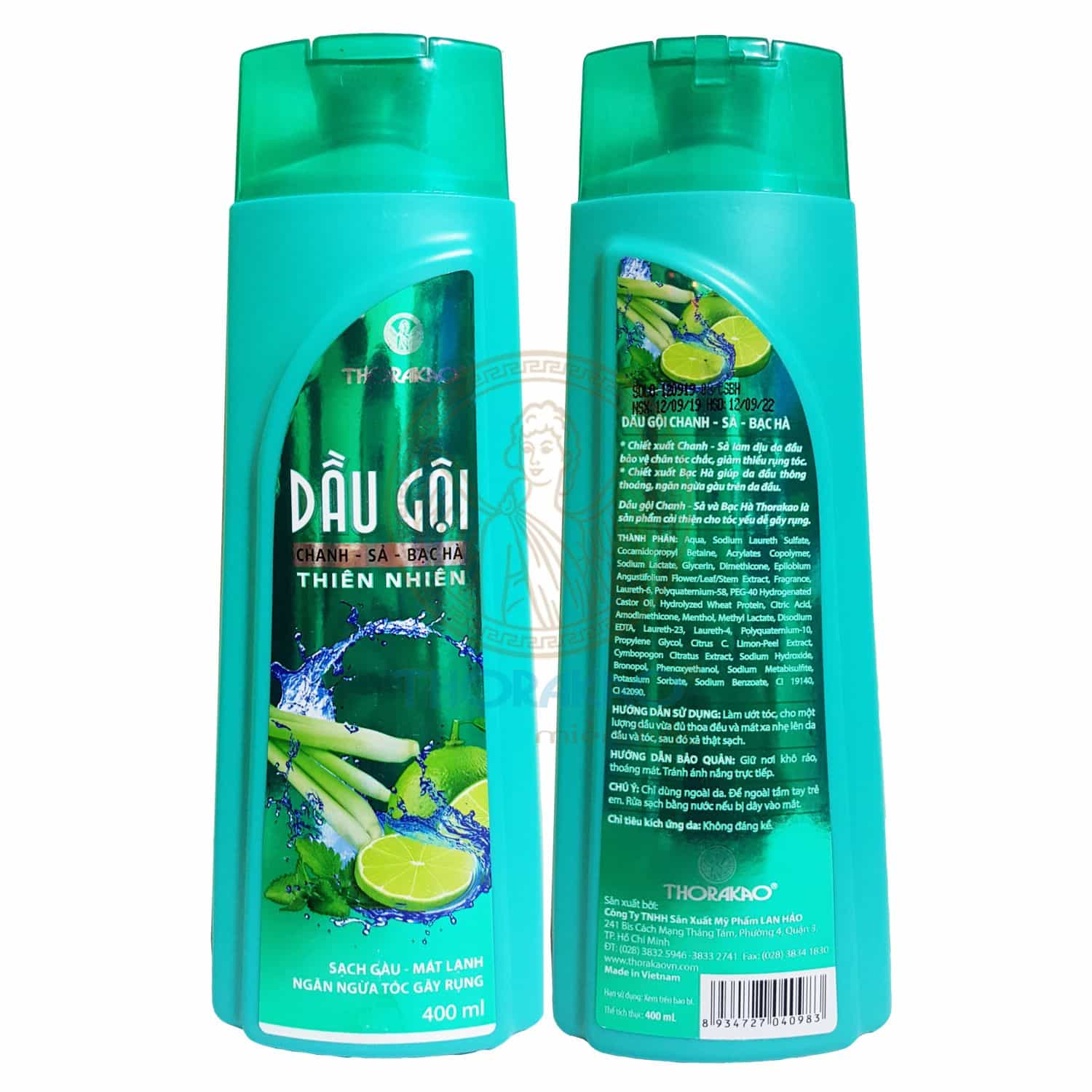 Dầu Gội Chanh - Sả - Bạc Hà Thorakao 400ml