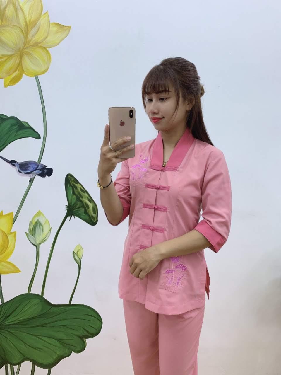 [HCM][Freeship] Đồ lam đi chùa Đồ phật tử nữ mẫu la hán phối