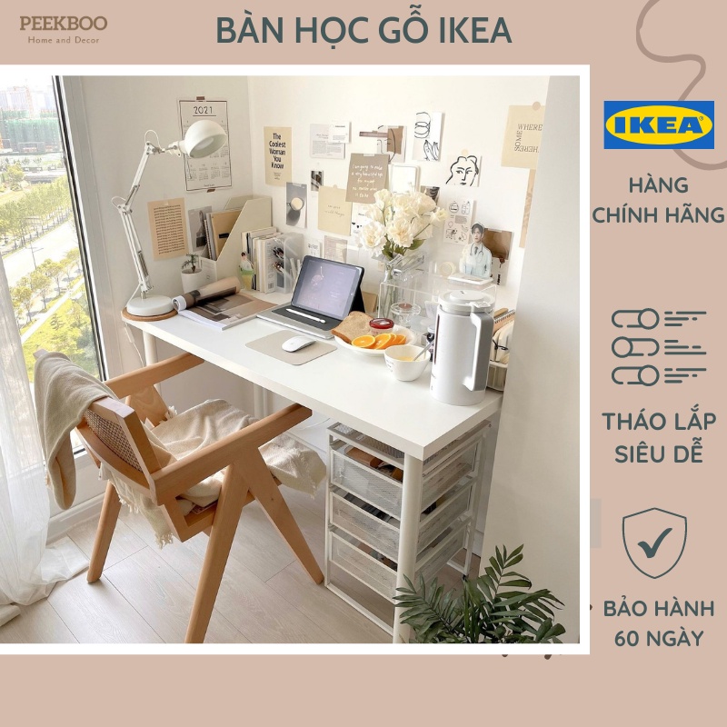 Bàn Làm Việc IKEA màu trắng Decor Phòng Ngủ, Bàn Gaming Ikea Cho ...