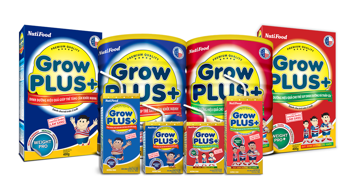 Thùng 48 Hộp  Sữa bột pha sẵn Grow Plus+ Đỏ Nutifood 180ml -HSD luôn mới