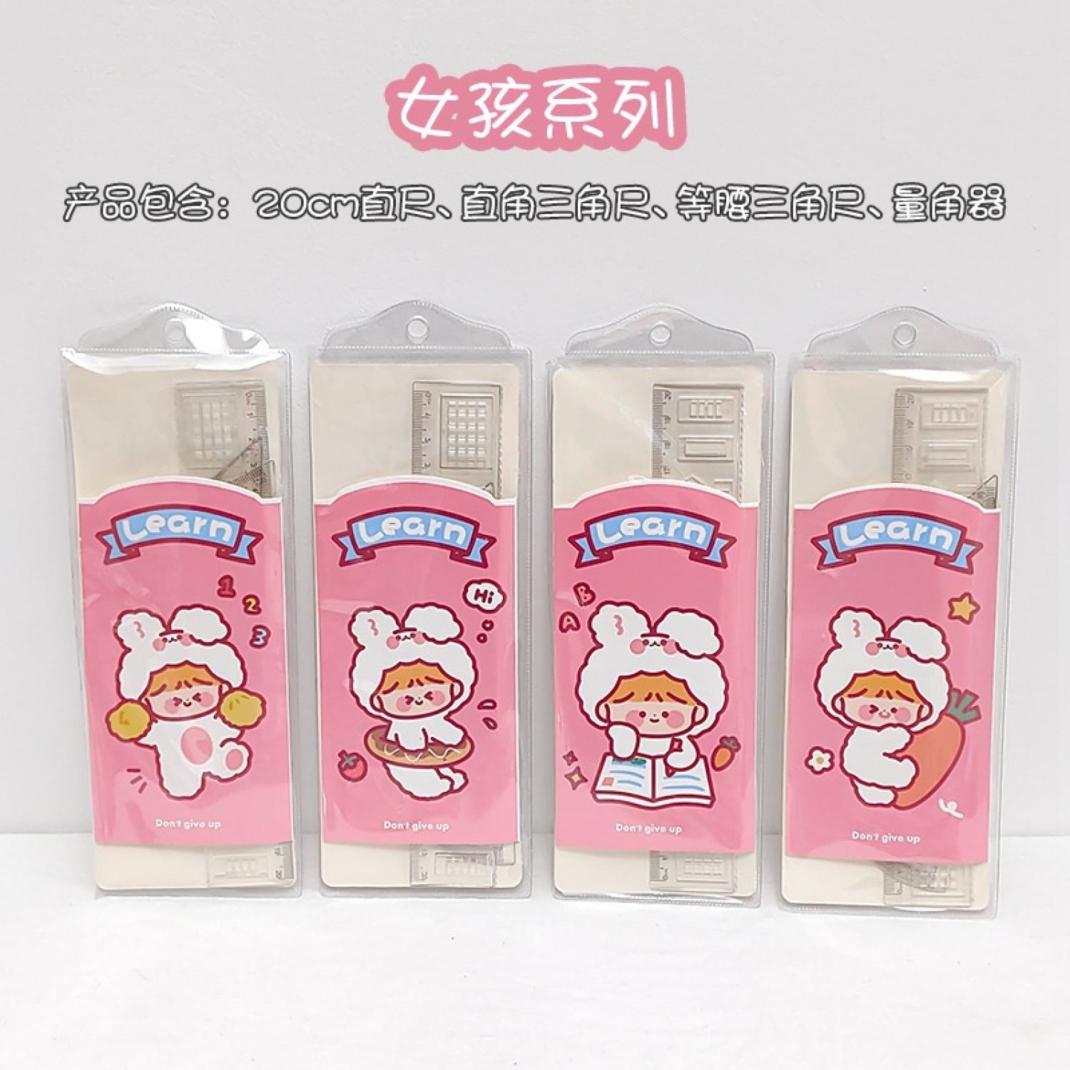 Bộ 4 thước eke đo góc cho học sinh tiện lợi