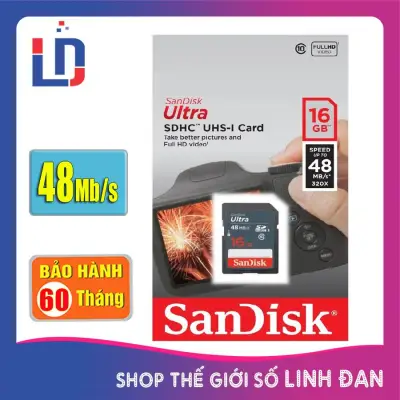 Thẻ nhớ SD Sandisk Ultra 16GB 48MB/s class 10 SDHC