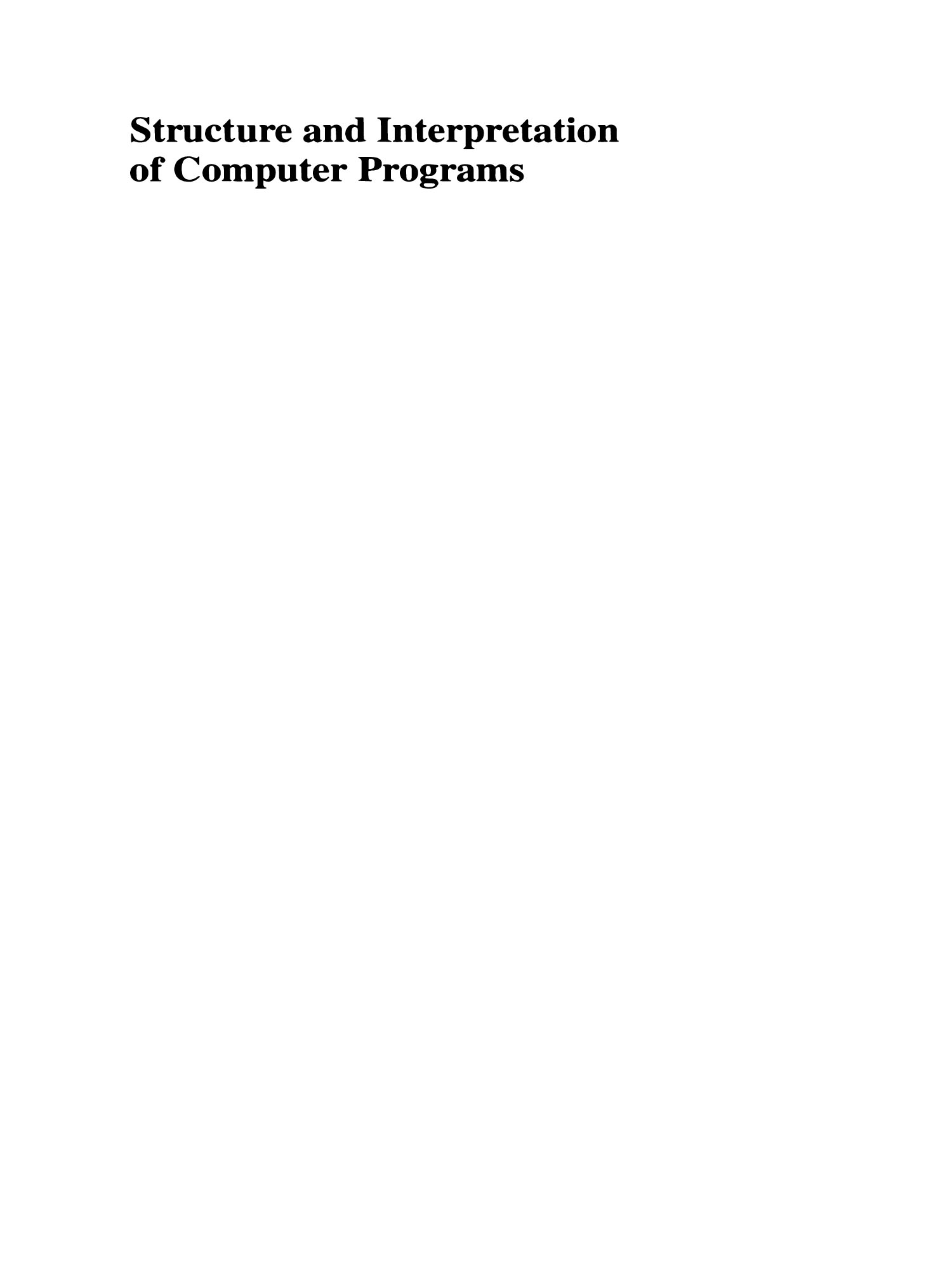 Sách Structure and Interpretation of Computer Programs