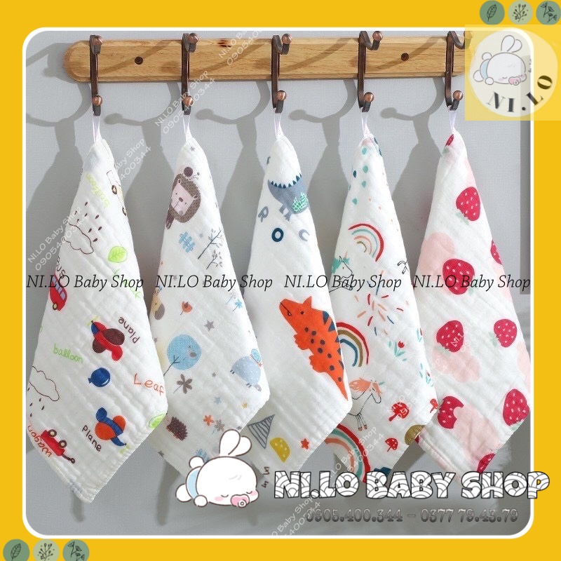 Khăn xô 6 lớp rửa mặt cho bé loại dày (28x28cm)