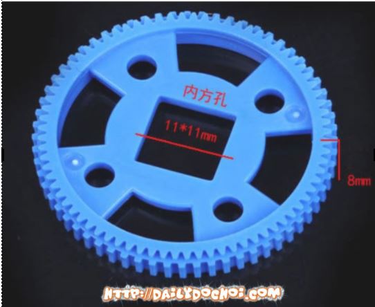 Mẫu bánh răng 96 răng lỗ vuông M0.5 có mã BR96 được làm bằng nhựa cao cấp chất lượng cao giá rẻ.