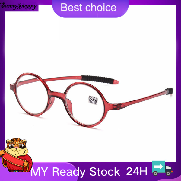 Giá bán 🔥Hộp đựng kính miễn phí🔥 Retro Master Women Small Round Frame Reading Glasses Multi-color Soft Computer Eyeglasses HD Resin Hyperopia Presbyopic Eyewear