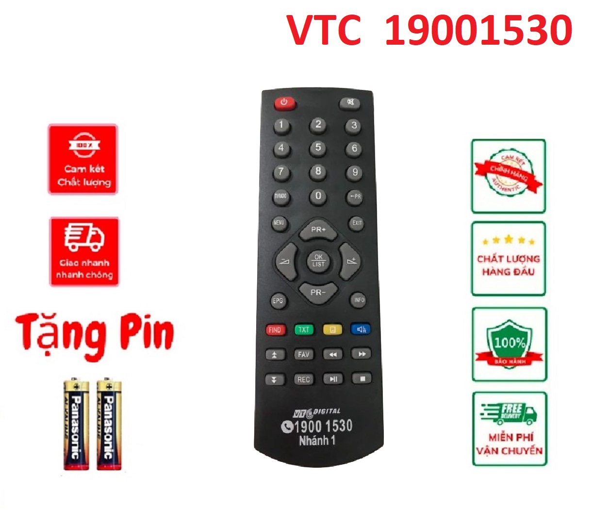Điều Khiển Đầu Thu Kỹ thuật số VTC  19001530