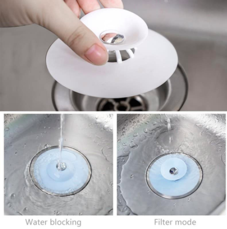 [HCM]Combo 2 nắp đậy cống bồn rửa bát chặn tóc chặn vật nhỏ