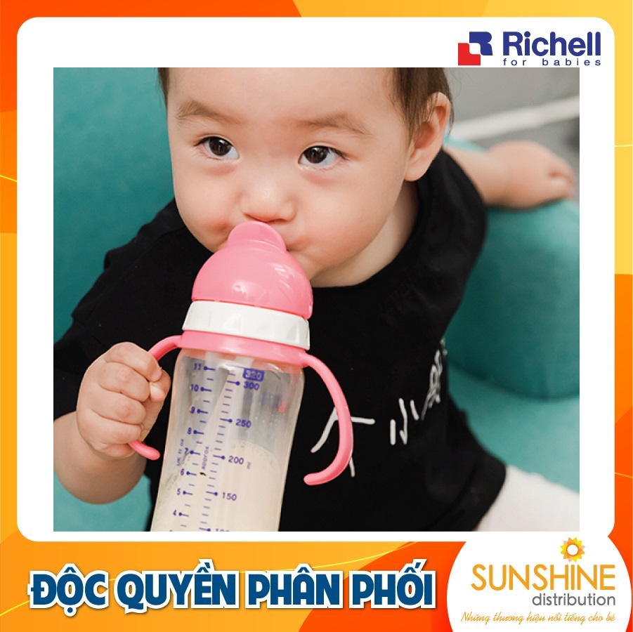 BÌNH ỐNG HÚT PPSU RICHELL (200ML-HỒNG)