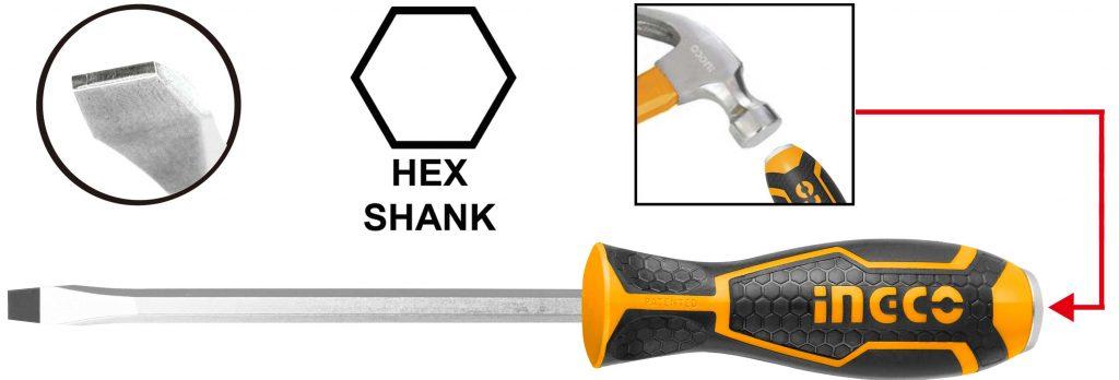 6.5x100mm tuốc nơ vít dẹp đóng xuyên ingco hgts286100
