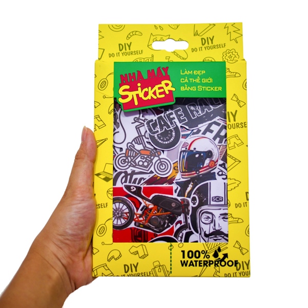 [HCM]Set 100 Sticker hình dán - Cafe Racer