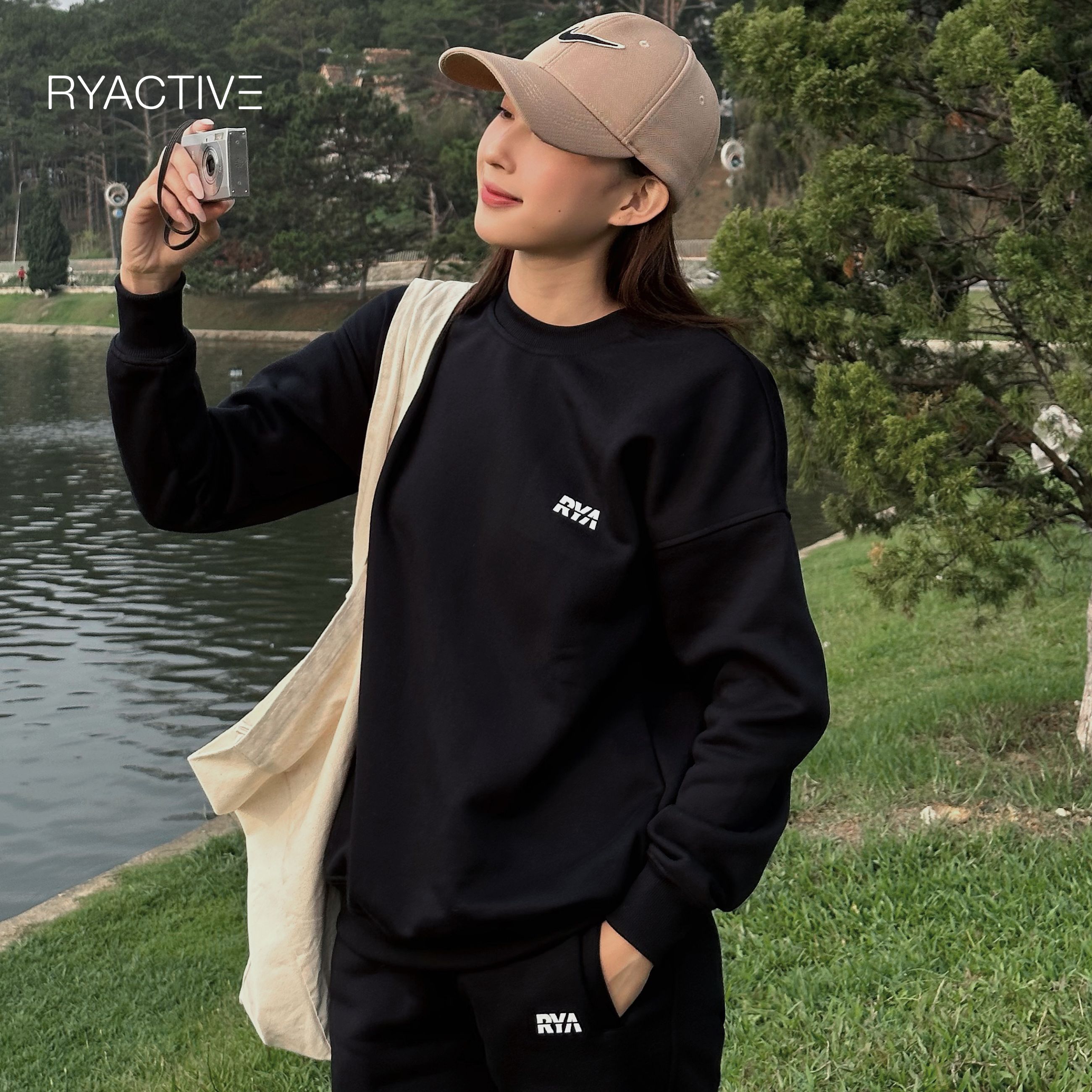 Quần jogger nữ thể thao RYACTIVE - RYA JOGGER Black