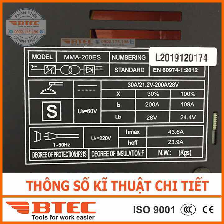 máy hàn - máy hàn BTEC -MMA-200ES - MMA-200ES