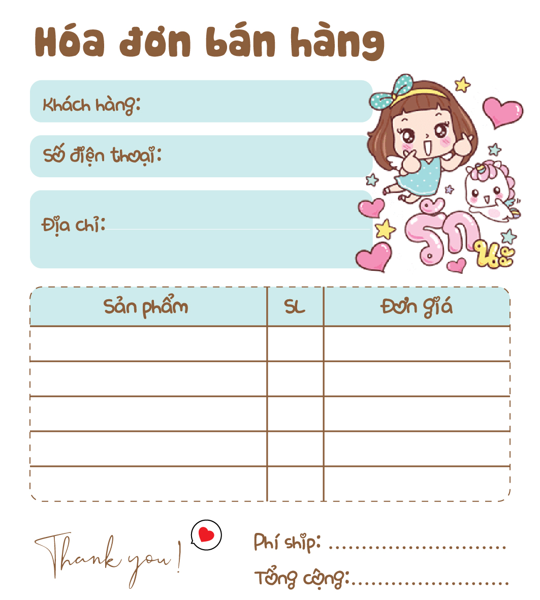 [ Hàng Sẵn ] Hóa Đơn Bán Hàng Mini 1 Liên MIEDIE